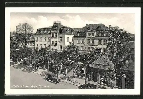AK Marktredwitz / Bayer. Ostmark, Bahnhof-Hotel, Besitzer Chr. Henk