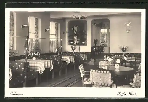 AK Oettingen, Gaststätte-Kaffee Plank, Blick in den Gastraum