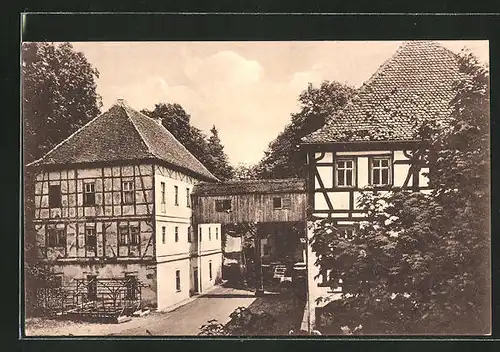 AK Burgbernheim, Partie am Hotel Wildbad