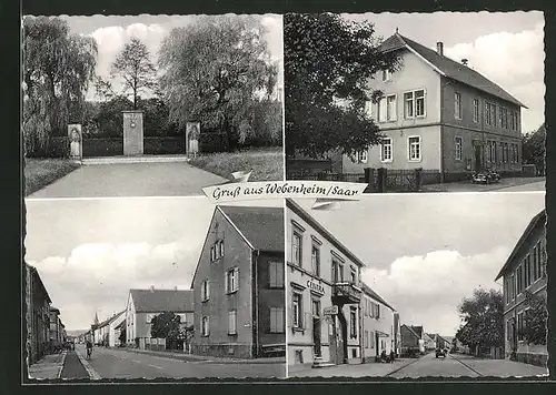 AK Webenheim / Saar, Einfahrt, Gebäudeansicht, Strassenpartien mit Centra