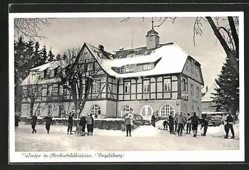 AK Hochwaldhausen, Gasthaus und Pension Zum Felsenmeer von Val. Keil im Schnee