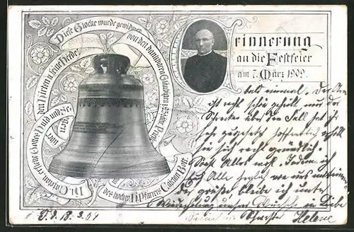 AK Glockenweihe am 7.3.1909 durch den Pfarrer Gaietan Bott
