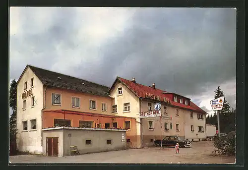 AK Töpen, Gasthof "Karl Opel" am Moosanger