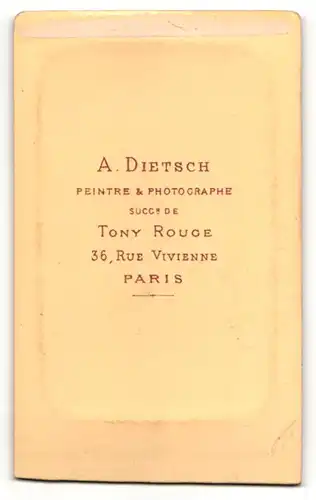 Fotografie A. Dietsch, Paris, Portrait älterer Herr mit Schnauzbart im Anzug