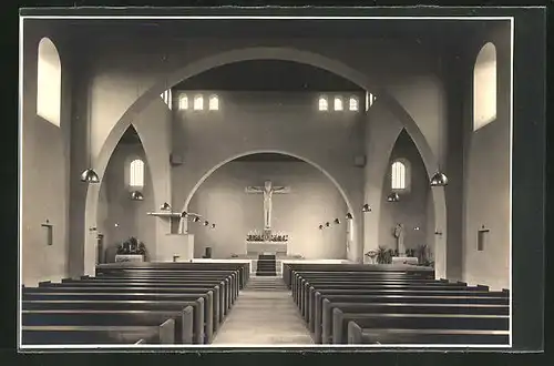 AK Münster, Konrad-Kirche in St. Maurit im Bauhaus-Stil, Innenansicht