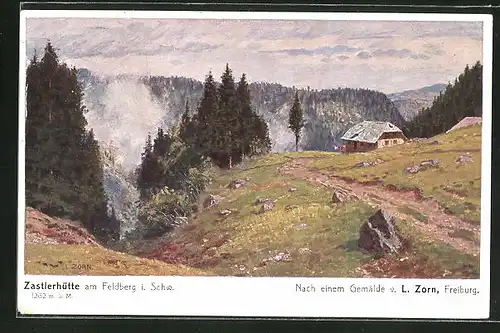 Künstler-AK Ludwig Zorn: Zastlerhütte a/Feldberg, Panorama