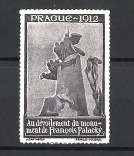 Reklamemarke Prague 1912, Au devoilement du monument de Francois Palacky, Denkmal