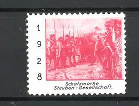 Reklamemarke Schatzmarke der Steuben-Gesellschaft, 1928, Kriegsschauplatz