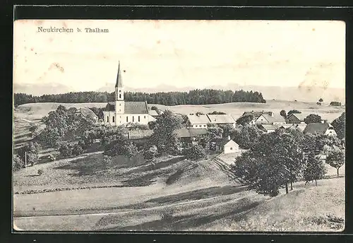 AK Neukirchen / Thalham, Blick zur Kirche