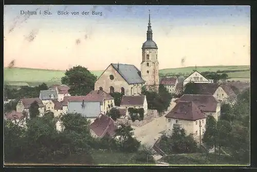 AK Dohna i. Sa., Blick von der Burg