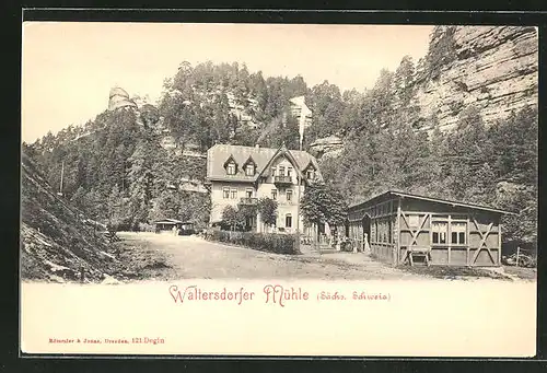 AK Hohnstein /Sächs. Schweiz, Gasthaus Waltersdorfer Mühle