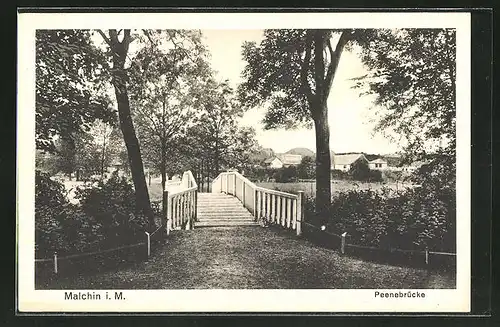 AK Malchin i.M., Partie an der Peenebrücke