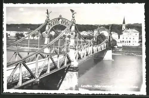 AK Laufen-Oberndorf, Teilansicht mit Salzachbrücke