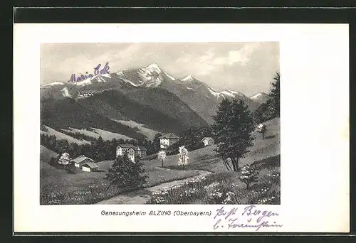 AK Alzing / Obb., Panorama mit Genesungsheim