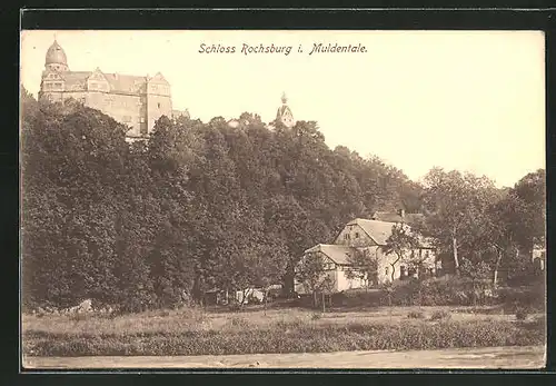 AK Lunzenau / Sachsen, Blick zum Schloss Rochsburg