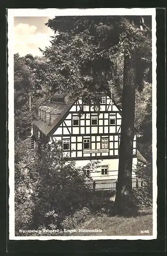 AK Wolkenstein-Warmbad i. Erzgeb, Blick aufs Hotel-Gausthaus Sommerfrische Hüttenmühle