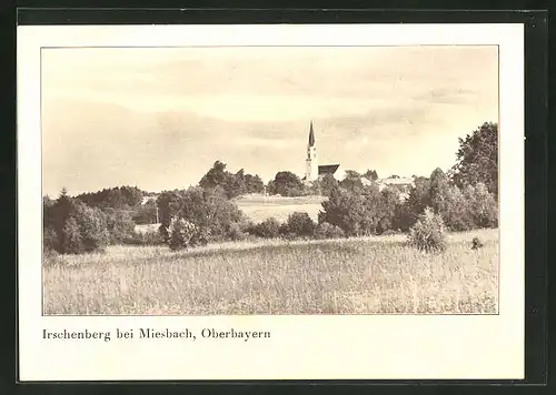 AK Irschenberg / Obb., Landschaft mit Kirche