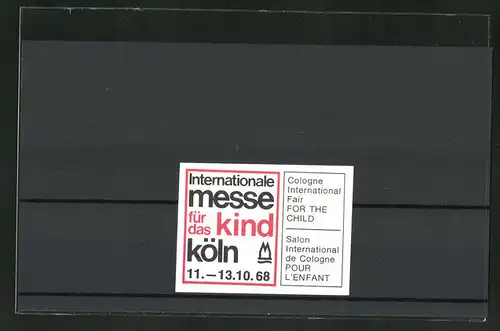 Reklamemarke Köln, Internationale Messe f. d. Kind 1968