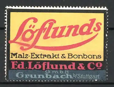 Reklamemarke Ed. Löflunds & Co, Malz-Extrakt & Bonbons