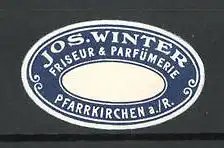 Reklamemarke Friseur & Parfümerie Jos. Winter, Pfarrkirchen a. R.