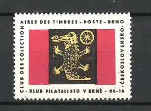 Reklamemarke Brno, Club des Colection Aires des Timbres Poste, Krokodil