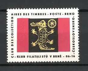 Reklamemarke Brno, Club des Colection Aires des Timbres Poste, Krokodil