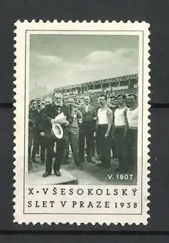 Reklamemarke Prag, X. Vsesokolsky Slet v 1938, Siegerehrung