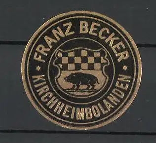 Reklamemarke Franz Becker, Kirchheimbolanden, Wappen
