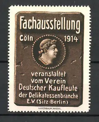 Reklamemarke Köln, Fachausstellung 1914, Portrait von Lucullus