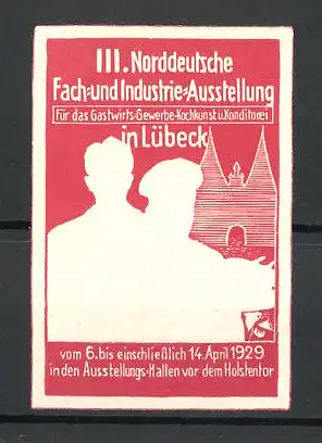 Präge-Reklamemarke Lübeck, III. Norddeutsche Fach- und Industrie-Ausstellung 1929, Koch & Kellner