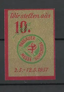 Reklamemarke Passau, Frühjahrsmesse 1957, Messelogo