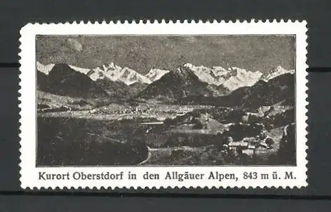 Reklamemarke Oberstdorf / Allgäu, Gebirgspanorama