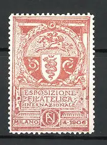 Reklamemarke Milano, Esposizione Filatelica 1906, Messelogo & Wappen