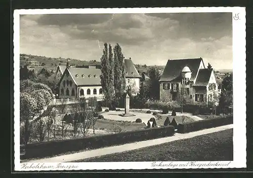 AK Herbolzheim / Breisgau, Parkanlage mit Kriegerdenkmal