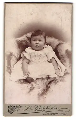 Fotografie H. Goldbecker, Gütersloh i. Westf., Portrait niedliches Baby mit Pausbacken