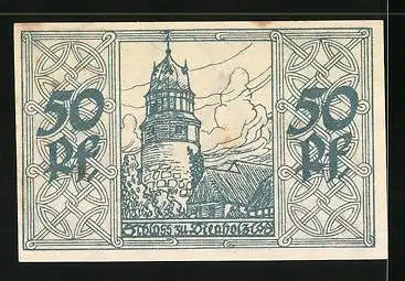 Notgeld Diepholz 1920, 50 Pfennig, Stadtwappen, Schloss-Motiv
