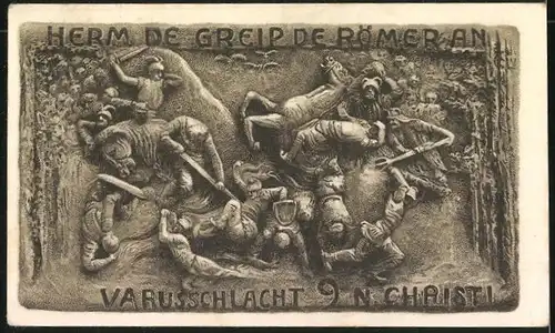 Notgeld Horn (Lippe) 1921, 50 Pfennig, Hermannsdenkmal, Schlacht im Teutoburger Wald