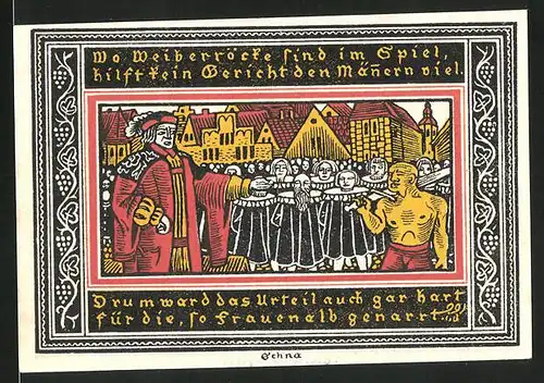 Notgeld Ettlingen 1921, 50 Pfennig, Stadtwappen, Gerichtsverfahren