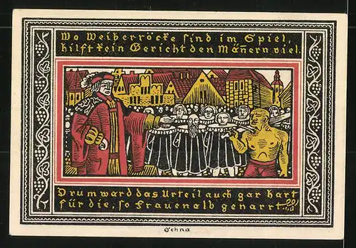 Notgeld Ettlingen 1921, 50 Pfennig, Stadtwappen, Gerichtsverfahren