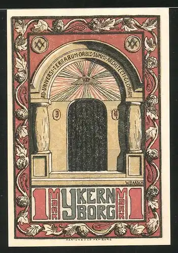 Notgeld Eckernförde-Ykernborg, 1921, 1 Mark, Eingang zur Universität