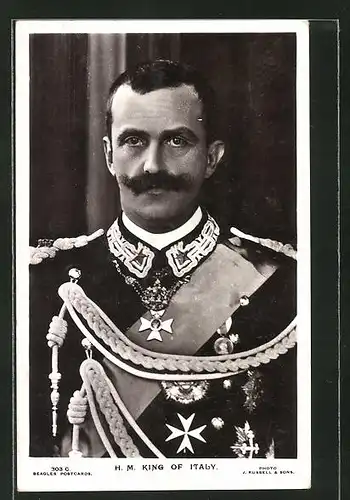 AK Viktor Emanuel III. König von Italien im Portrait