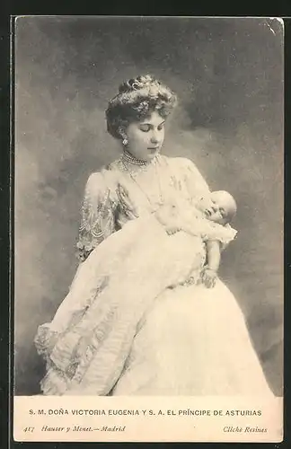 AK Königshaus von Spanien, Dona Victoria Eugenia y el Principe de Asturias