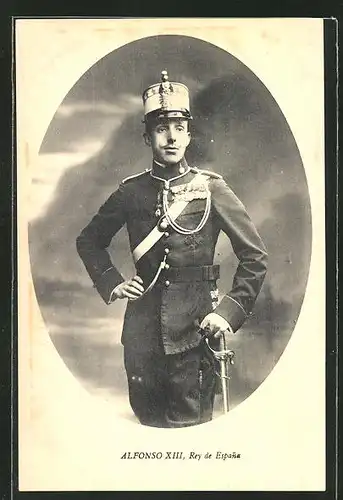 AK König Alfonso XIII. von Spanien in Uniform