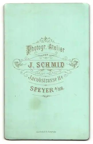 Fotografie J. Schmid, Speyer a/Rh., Profilportrait bürgerliche Dame