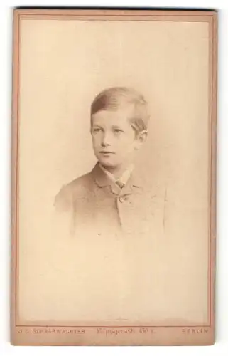 Fotografie J.C. Schaarwächter, Berlin, Portrait eines Jungen im Anzug