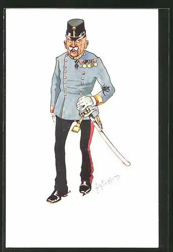 Künstler-AK Fritz Schönpflug: Soldat in Uniform