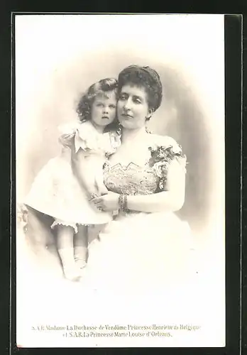 AK Madame la Duchesse de Vendôme Princesse Henriette de Belgique et la Princesse Marie-Louise d'Orléans