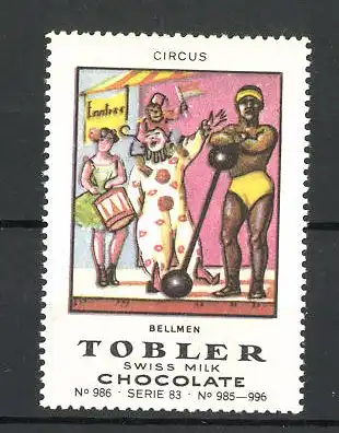 Reklamemarke Tobler Chocolate, Swiss Milk, Circus Bellmen