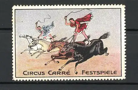 Reklamemarke Circus Carré Festspiele, reitende Akrobaten