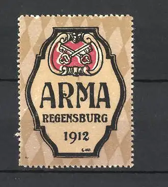 Künstler-Reklamemarke Regensburg, Jugendtag "ARMA" 1912, Wappen